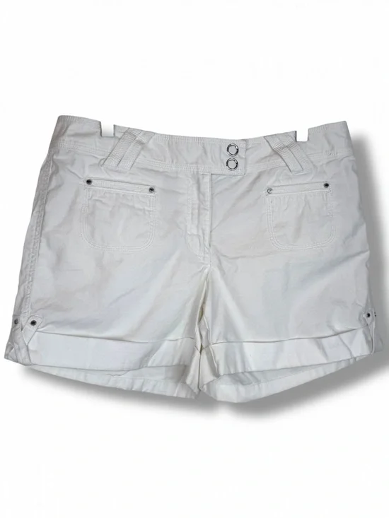 White House Black Market Vintage White Cuffed MR Mid Rise Chino Shorts size 10 - Picture 1 of 6